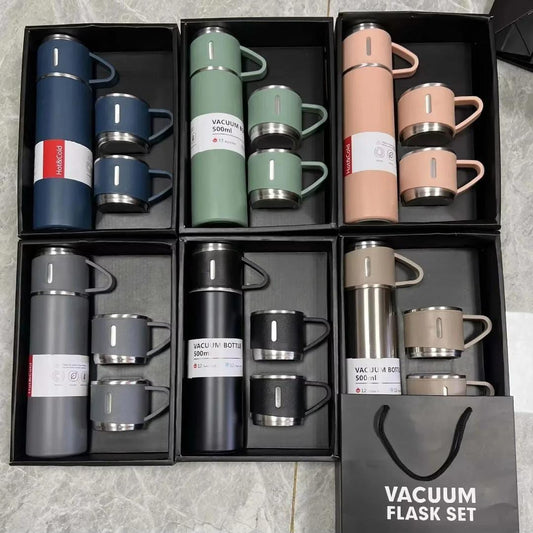 Vacuum Flask Bottle with 3 Cups
