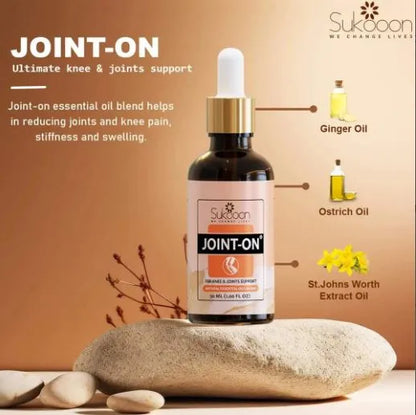 Sukoon Joint-On Oil 30ml of Pure Relief for Joint Muscle Pain Massage and More